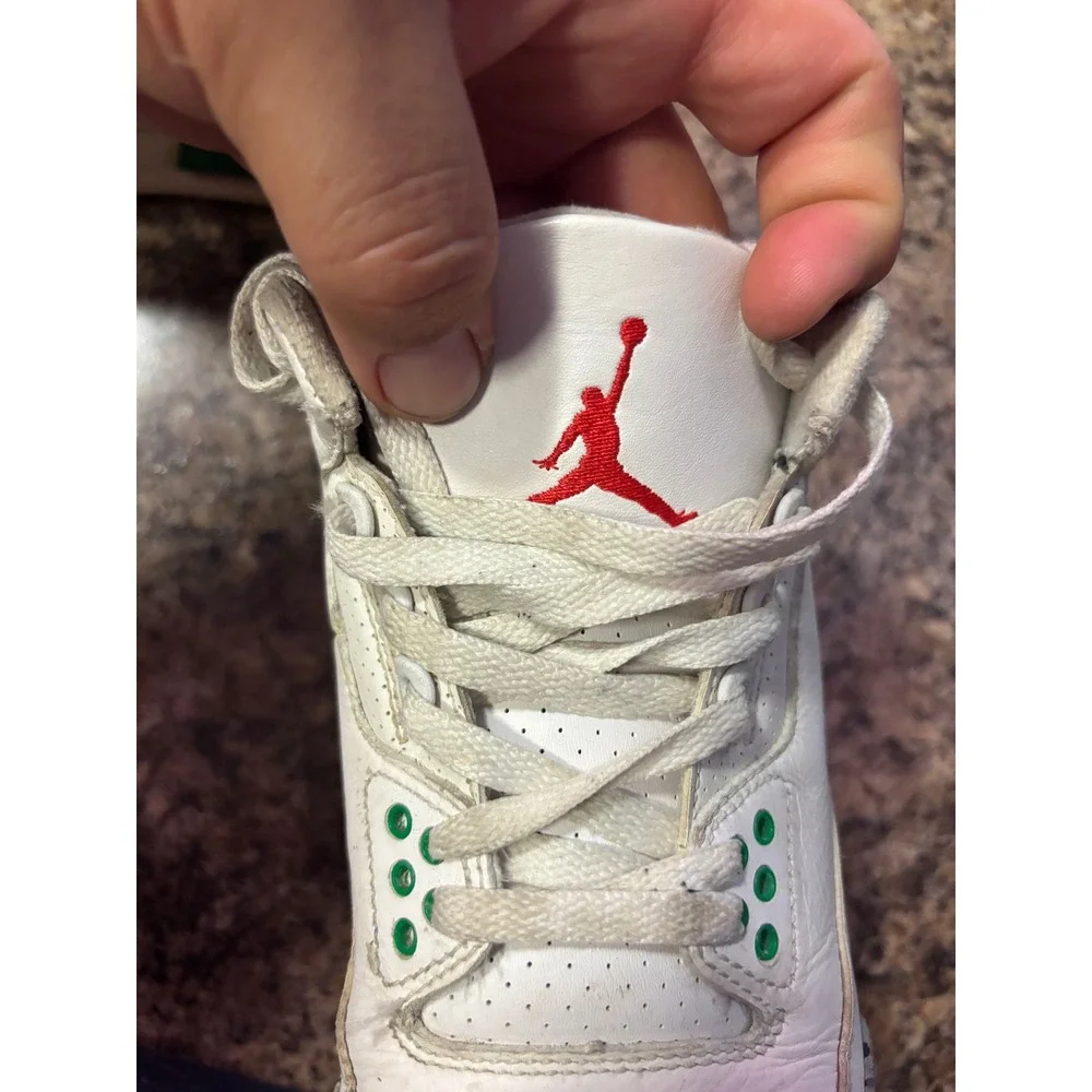 Air Jordan 3 Retro Lucky Green White Sneakers CK9246-136 Womens 7.5